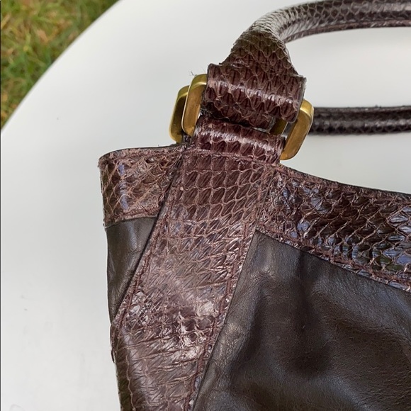 Luca Luca suede bag with water snake trim - Picture 2 of 5
